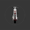 Red Motorcycle With Black Seat Silver Frame And Shiny Wheels On Gray Surface