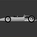 Silver Streamlined Race Car With Exposed Chassis Large Wheels And Reflective Surface 3d model