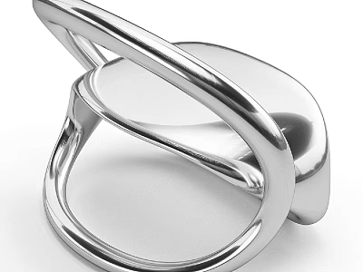 Sleek Modern Accent Chair With Curved Metal Frame And Smooth Surface Design 3d model