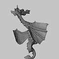 Mythical Dragon Game And Movie Character With Detailed Wings And Scaled Body