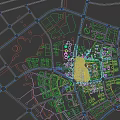 Modern Commercial Street Design With Surrounding Trees Night Lighting And Plaza Buildings