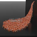 Artistic Floral Installation With Abundant Orange Red Flowers And Elegant Curved Design