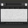 Car Battery With Black Body Two White Top Caps On Black Background With Reflection