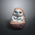 Adorable Hedgehog Shaped Resin Daily Necessities With Brown Beige Color For Home Decorative Use