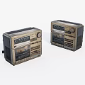 Vintage Radios With Retro Design Aged Texture And Classic Dials