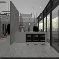 Modern Clothing Store Interior With Black Clothes Mannequin Clothing Racks And Green Plant
