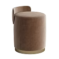 Modern Beige And Green Velvet Ottoman With Gold Metal Base Design