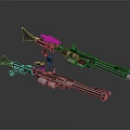 Tactical Sniper Rifles With Scopes Barrels And Modern Design On Dark Background