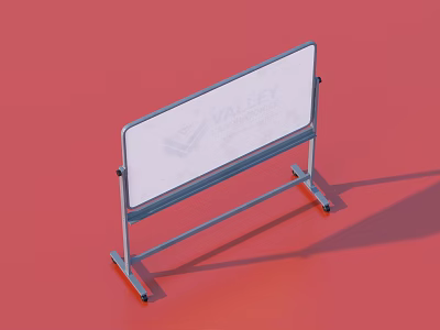 Portable Whiteboard With Metal Stand And Wheels For Home Office 3d model