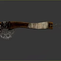 Handcrafted Serrated Weapon With Wooden Handle Leather Wrapped Grip And Rope Tassel
