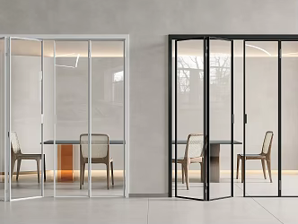 Modern minimalist folding door glass door glass folding door folding door glass sliding door kitchen folding door 3d model