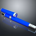 Blue Fountain Pen With Silver Cap And Reflective Metallic Finish Design