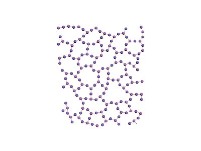 Decorative Ornament Set with Purple Beads in Interconnected Mesh Design for Home Decor 3d model