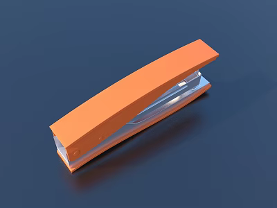 Orange Stapler For Daily Use With Metal Components And Ergonomic Design 3d model