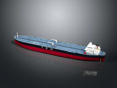 Large 3D Ship Model With Blue Deck Red Hull And White Superstructure Design 3d model