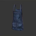 Durable Blue Denim Apron With Adjustable Straps And Functional Pockets For Home Kitchen Use