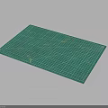 Green Cutting Mat With Grid Lines For Craft And DIY Projects 3d model