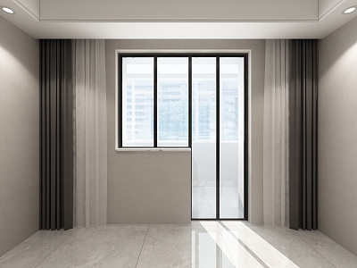 Modern window door with window 3d model