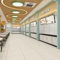 Traditional Chinese Restaurant Interior With Wooden Ceiling Shelves Hanging Lights And Tables