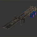 Black Industrial Trailer Chassis With Metal Frame And Heavy Duty Wheels