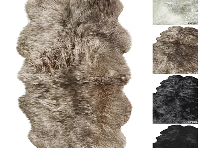 Square Fur Rug with Soft Fur Material in Multiple Colors for Home Decor 3d model