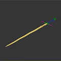 Traditional Decorative Sword With Sharp Metal Blade Red Handle And Ornate Golden Crossguard