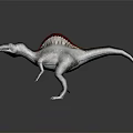 Realistic Sail Backed Spinosaurus Dinosaur With Textured Skin Red Gray Coloration Sharp Claws