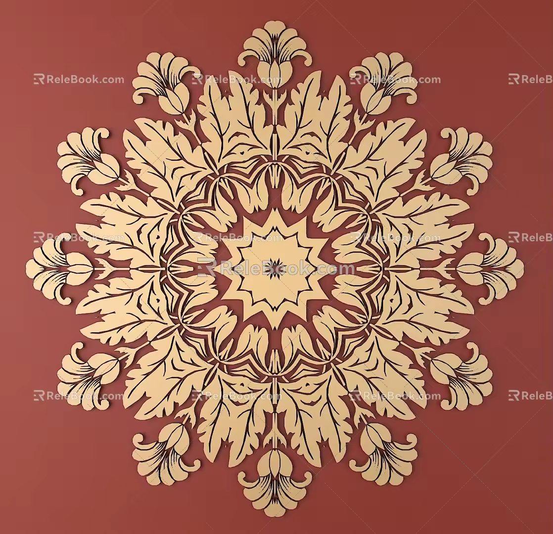European-style Metal Carved European Pattern Hollow-out Carved Pattern Classical Baroque Carved 3d model