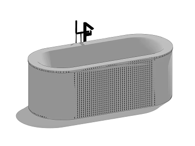 Sleek Modern Freestanding Bathtub With Perforated Side Design And Chrome Faucet For Bathroom Interior 3d model