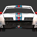 White Race Car With Red And Blue Stripes Number 22 Monaco Logo Shiny Finish