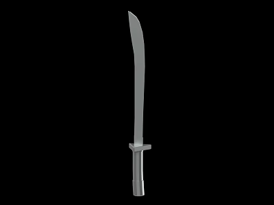 Tactical Weapon Curved Metal Blade Knife With Sharp Edge And Handle 3d model
