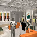 LACOSTE Clothing Store Interior With Mannequins Clothing Displays And Orange Sofas