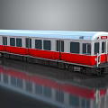 Modern Red And White Train Exterior Design With Windows And Doors