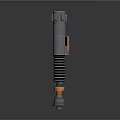 Tactical Black Cylindrical Weapon With Spring Mechanism And Orange Base Section 3d model