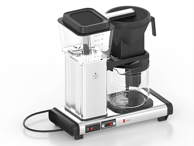 Modern Kitchen Coffee Maker With Transparent Glass Carafe And Control Panel 3d model