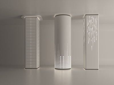 Modern pillar decorative column perforated lamp post model