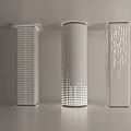 Modern pillar decorative column perforated lamp post 3d model
