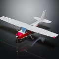 Small Red And White Model Airplane With Detailed Wings Windows And Wheels