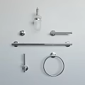 Modern Chrome Bathroom Accessories With Towel Bars Rings Soap Dispensers And Hooks
