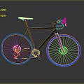 Sleek Black Bicycle With White Seat And Blue Rims On Gray Reflective Background