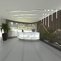 Modern Open Public Office Space With White Desks Green Chairs Bookshelves And Pendant Lights