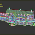 European Style Detached Villa With Gray Roof White Exterior Multiple Windows And Balcony
