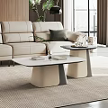 Modern Coffee Tables With Neutral Bases Smooth Tops Tray Books By Beige Sofa With Plants