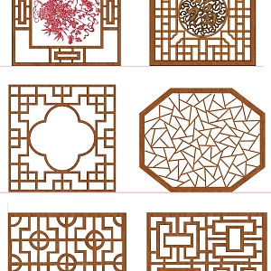 New Chinese-style openwork window 3d model