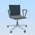 Ergonomic Office Chair With Black Seat Backrest And Silver Five Star Base Wheels