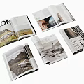 Elegant Open Books Magazines With Architectural Photography And Design Content Pages