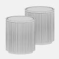 Modern Minimalist Bedside Tables With White And Pink Vertical Ribbed Design 3d model