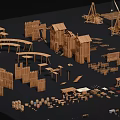 Detailed Ancient Wooden Handcrafted Mechanical Models Featuring Catapults War Carts Siege Engines