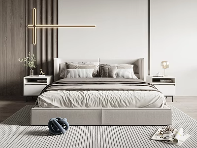 Modern Minotti double bed 3d model