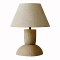 Modern Table Lamp With Linen Shade And Textured Ceramic Base 3d model